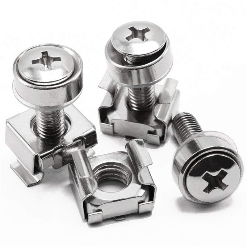 Lancher 60-Pack M6 x 16mm Screws and Cage Nuts for Server Shelf Cabinets Rack Mount Screw - Image 1